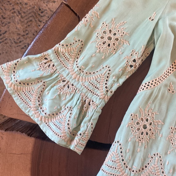Ivy Jane Light Green Embroidered and Eyelet Dress or tunic/ Size Medium - Picture 3 of 8